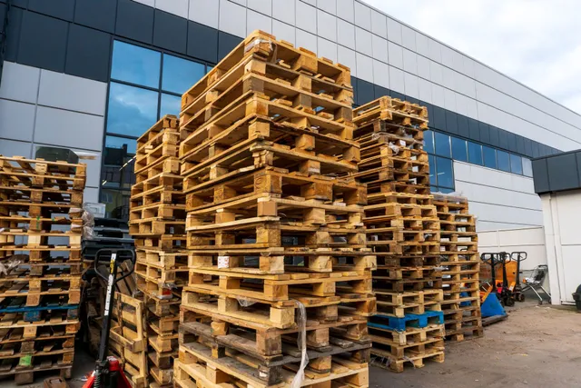 Warehouse stocking high-quality used pallets for sale near me in Edmonton